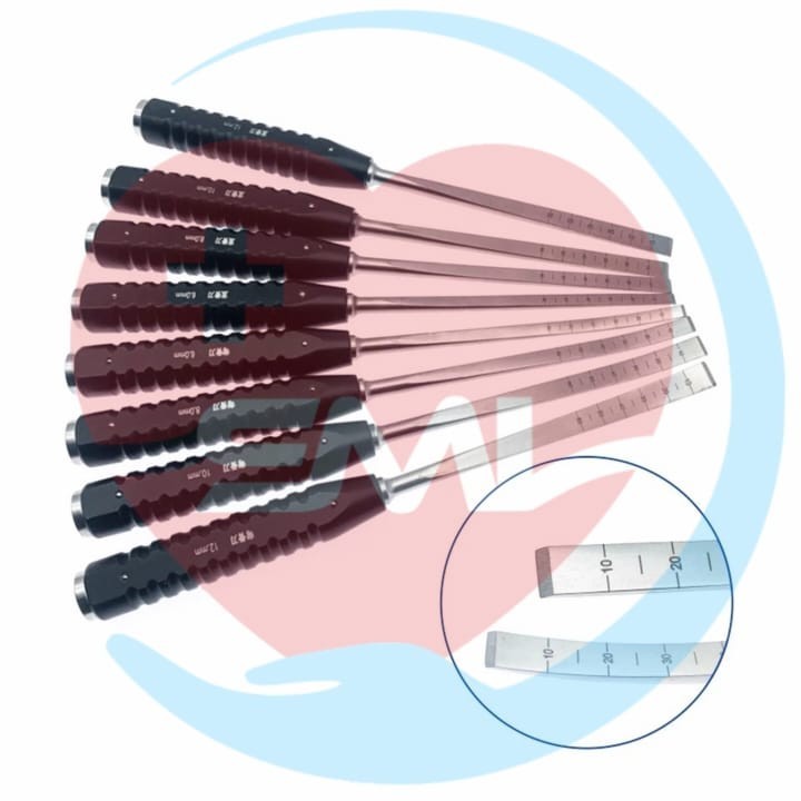Orthopedics Osteotomes Bone Osteotomes straight curved Veterinary 8 Pcs Set