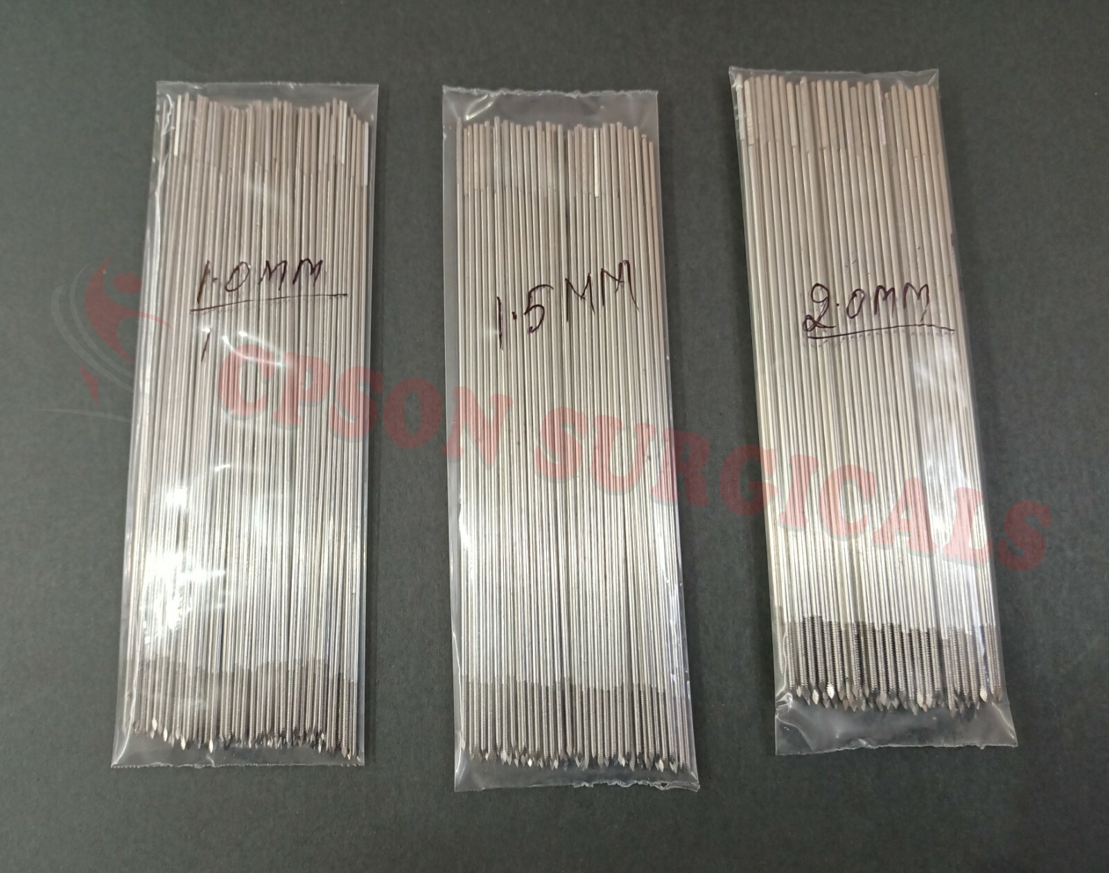 Threaded K Wire 1.0mm, 1.5mm & 2.0mm (Lot of 300pcs) Veterinary Instrument SS