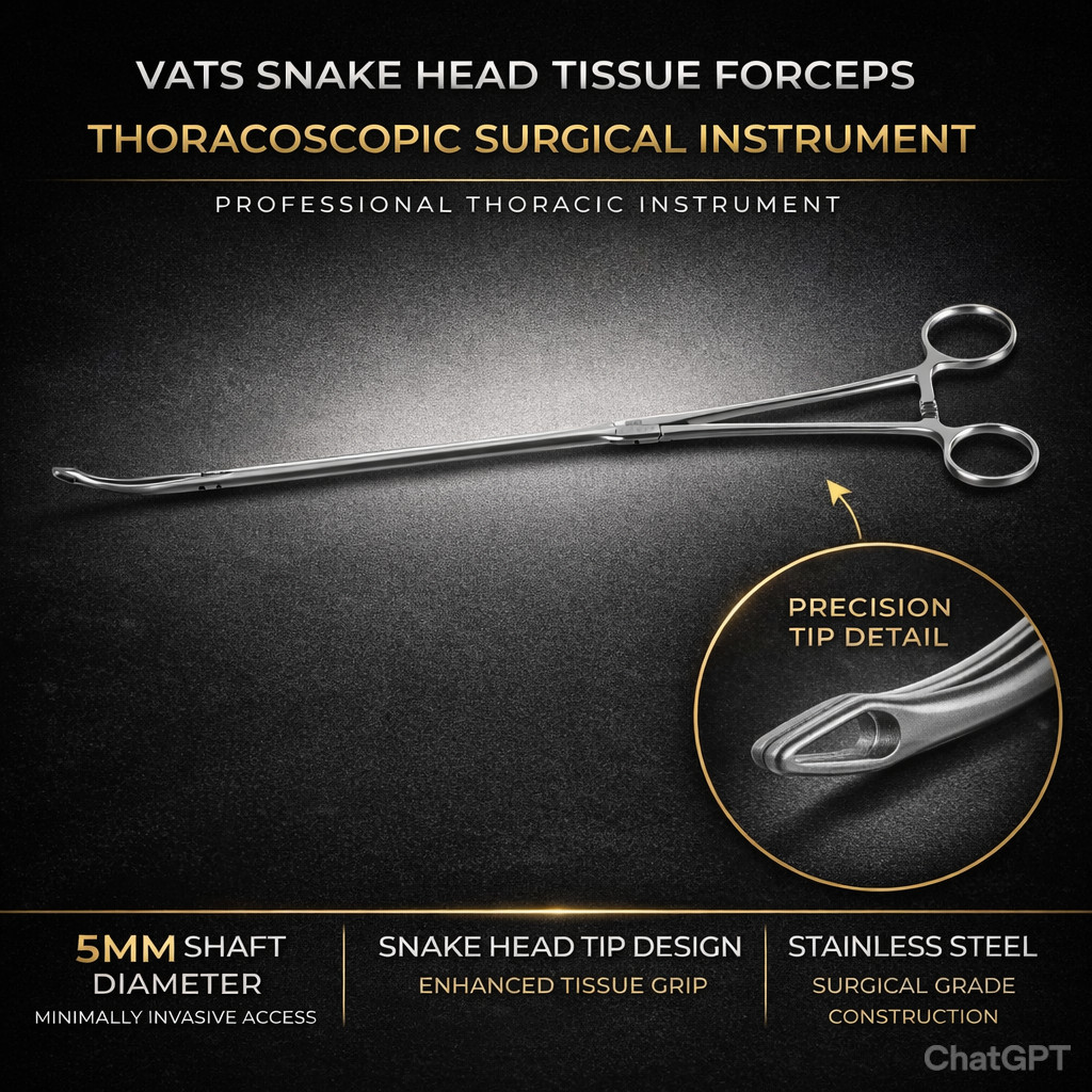 VATS Snake Head Tissue Forceps – Thoracoscopic Thoracic Surgical Instrument
