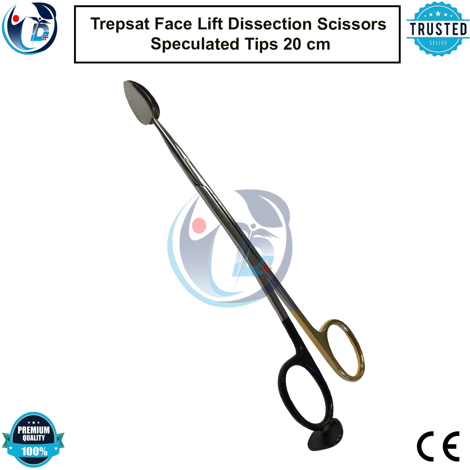 Trepsat Face Lift Dissection Scissors T/C Insert With Speculated Tips 20 cm