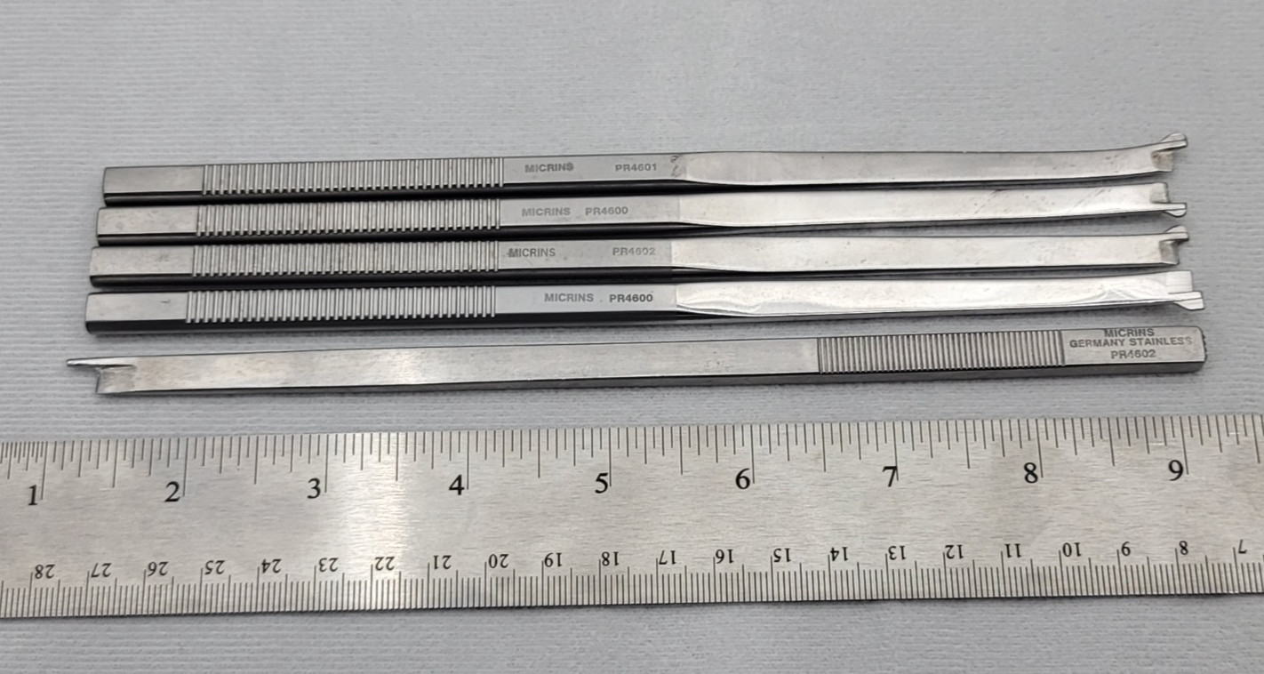 5x Micrins Anderson Osteotome 8″ with Single Guard
