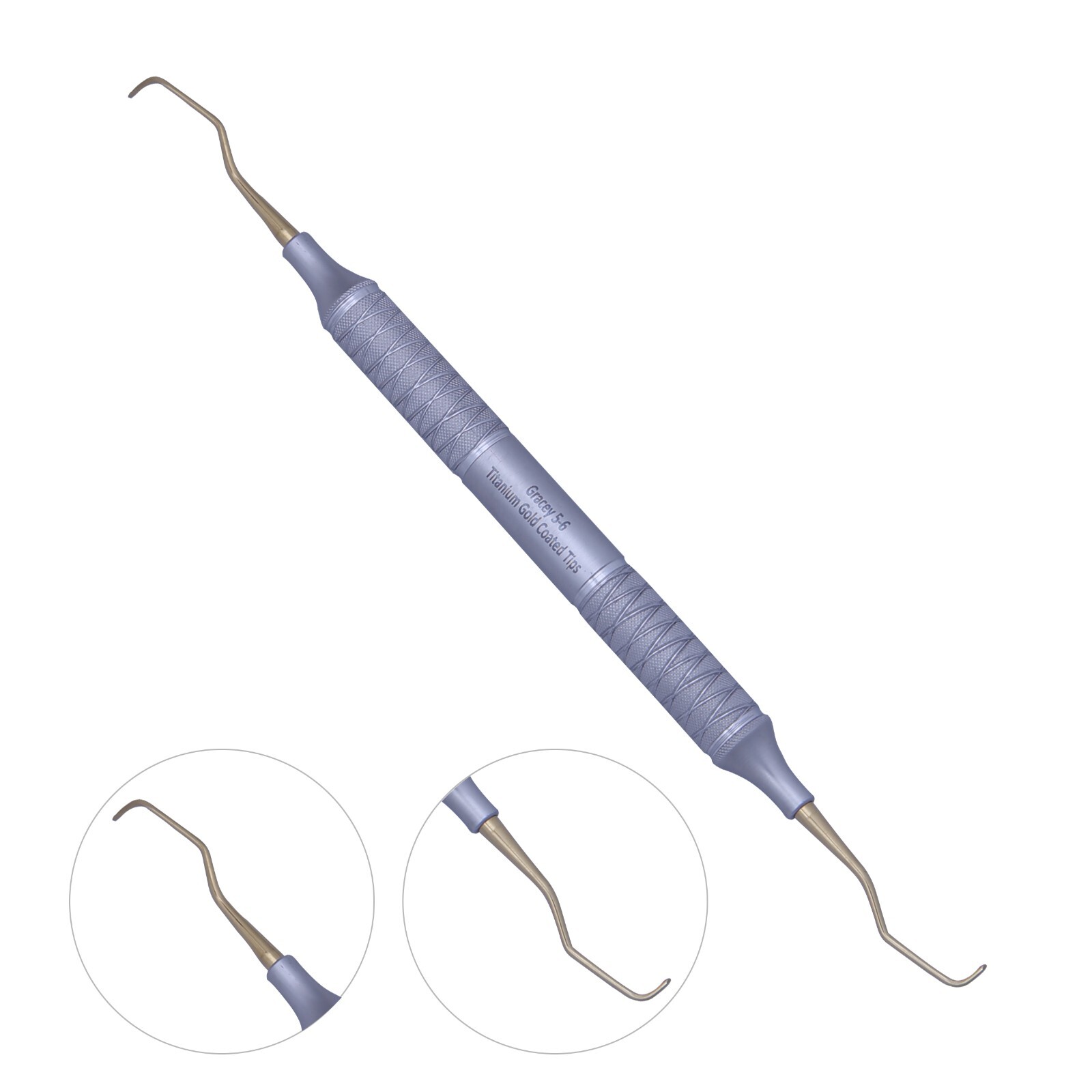 Gracey Dental Curette 7-8, Titanium Gold Coated Tips, Hollow Grip NL-7510