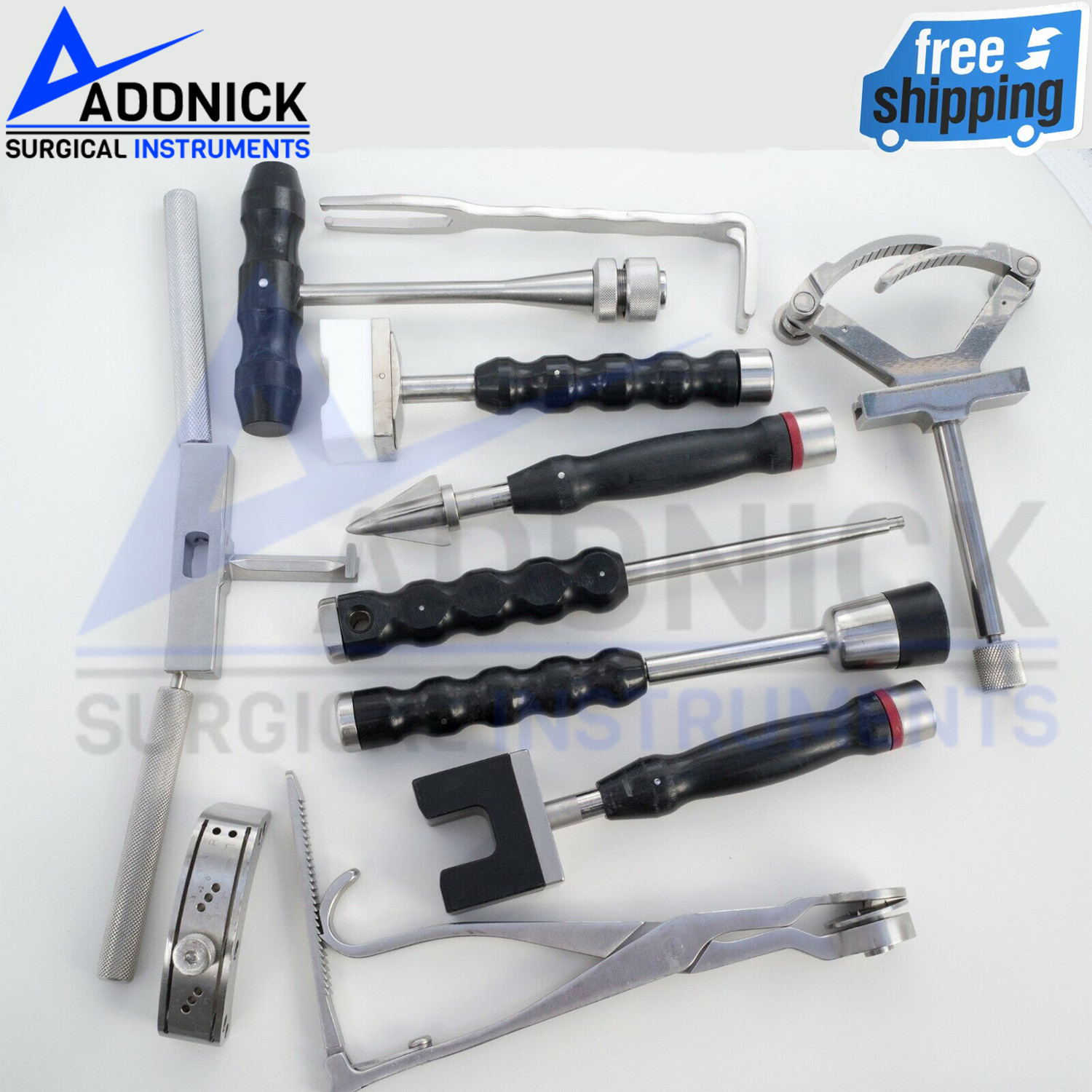 Hip Knee Spine Tibia Femur Set Of 11 Pieces Orthopedic Surgical Instruments