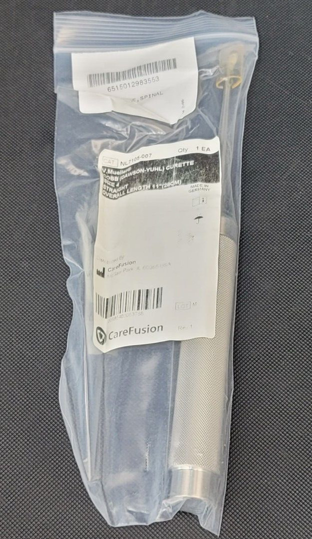 V. Mueller NL7105-007 Straight Dawson-Yuhl Cobb Curette Size 4 Length 11″