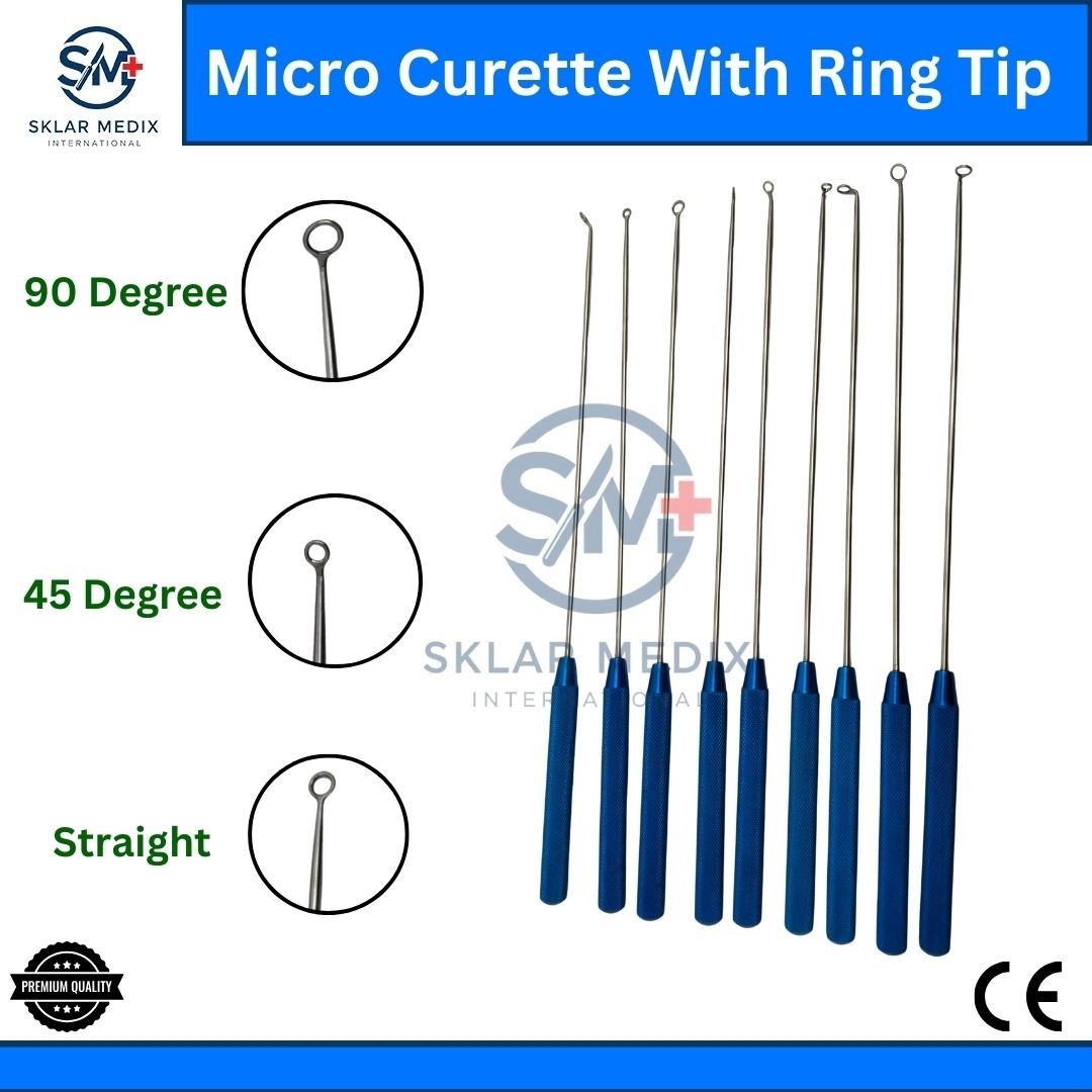 Micro Curette With Ring Tip Ring Curette 9 pcs Micro neurosurgery Instruments CE
