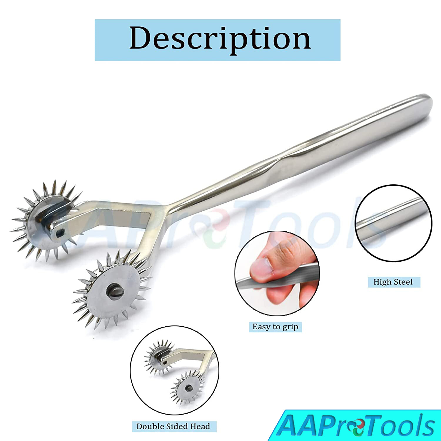 NEUROLOGICAL WARTENBERG PINWHEEL SENSORY 2 HEAD REFLEX HAMMER ROLLING WHEEL USA