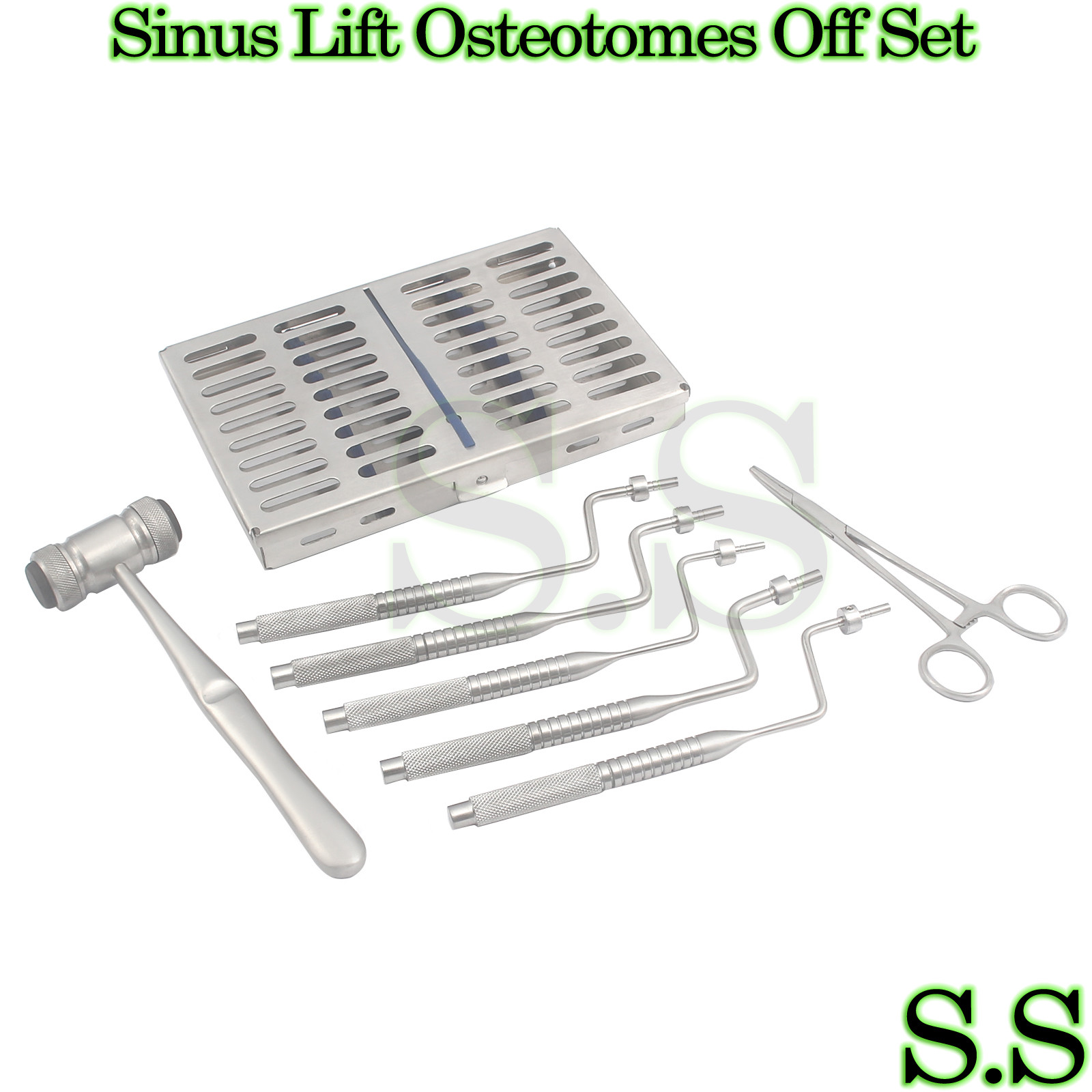 SINUS LIFT OSTEOTOMES OFF SET CONVEX TIP With Mead Bone Mallet implant DN-568