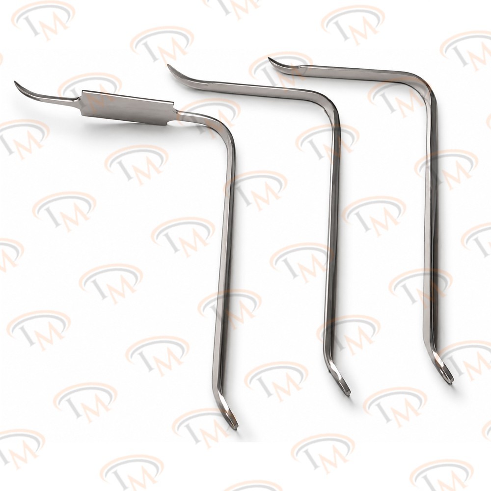Set of 3 Bent Hohmann Knee Retractors Orthopedic Surgical Instruments Handle 7”