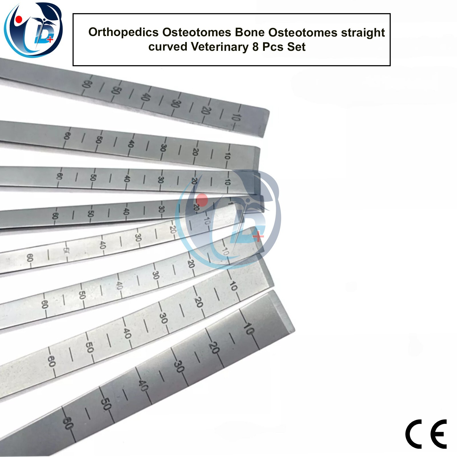 Orthopedics Osteotomes Bone Osteotomes straight curved Veterinary 8 Pcs Set