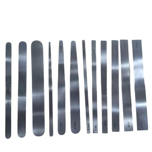 Brain trauma neurosurgery SS non-magnetic spatula malleable set of 12pcs