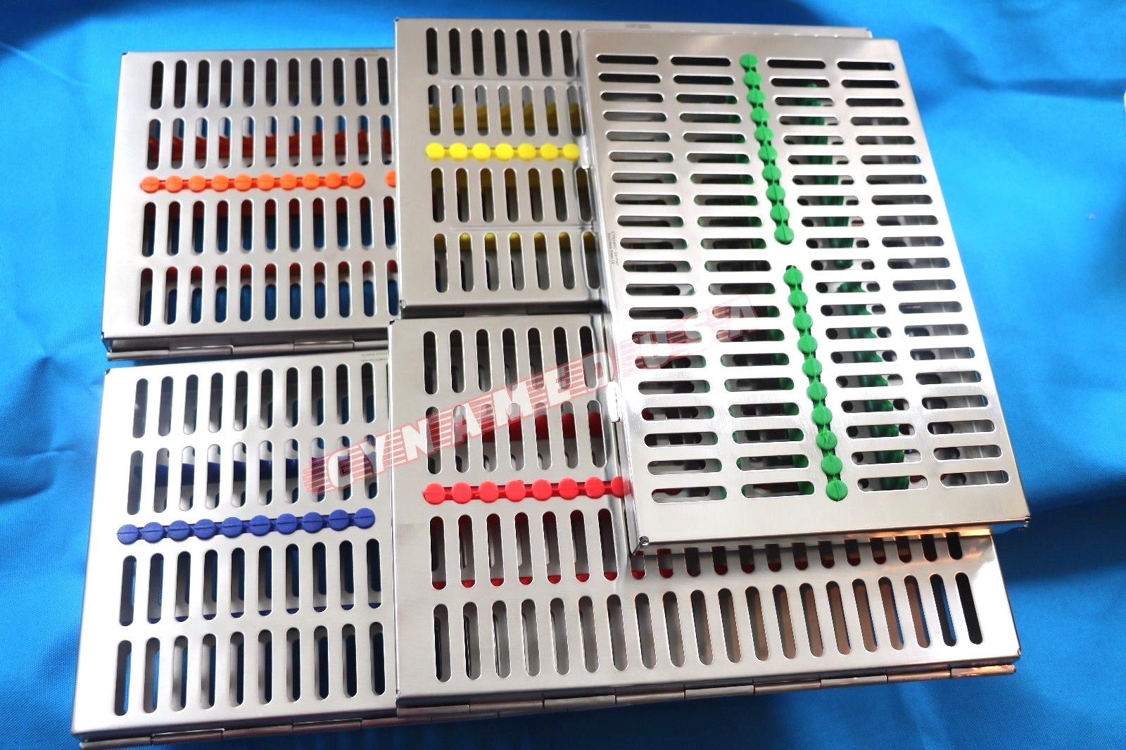 GERMAN 5 Dental Sterilization Cassette Rack Tray Box For 20 Surgical Instruments