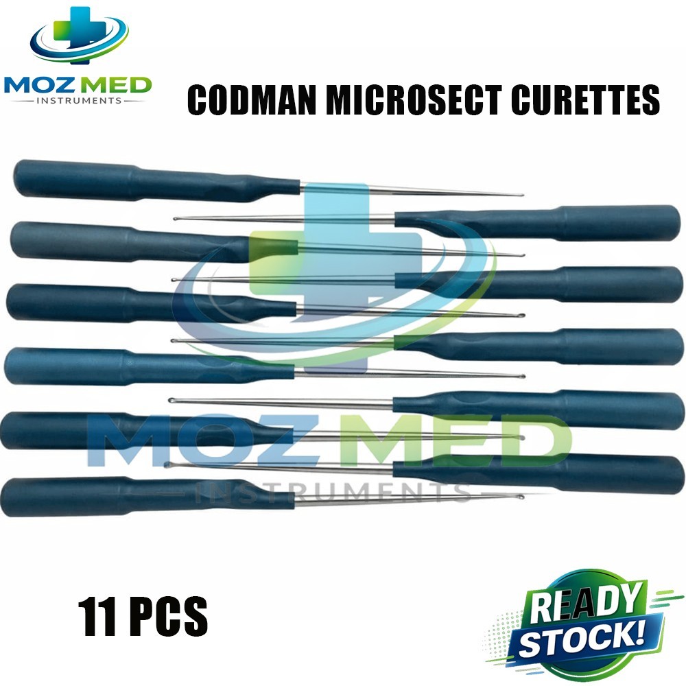 Set of 11 Codman MicroSect Curettes MIS Spine Curettes Cervical Neuro Orthopedic