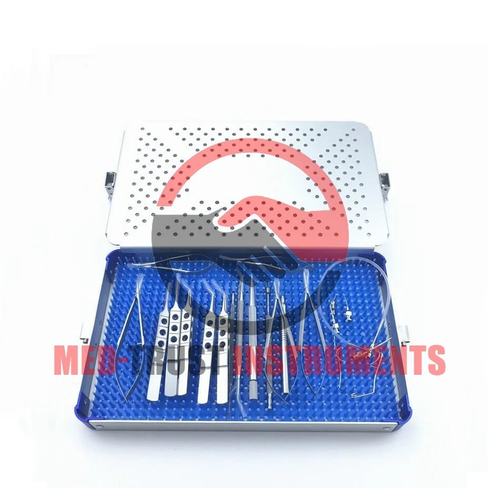 21PCS Ophthalmic Cataract Set surgical instruments with sterilization tray case