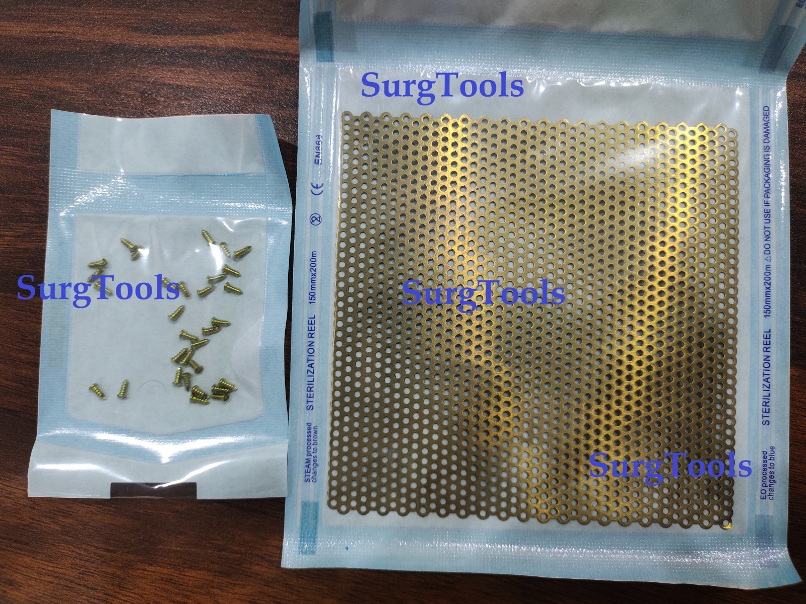Low Profile Titanium Cranial Mesh Plate 120x120mm thickness 0.2mm & Screws