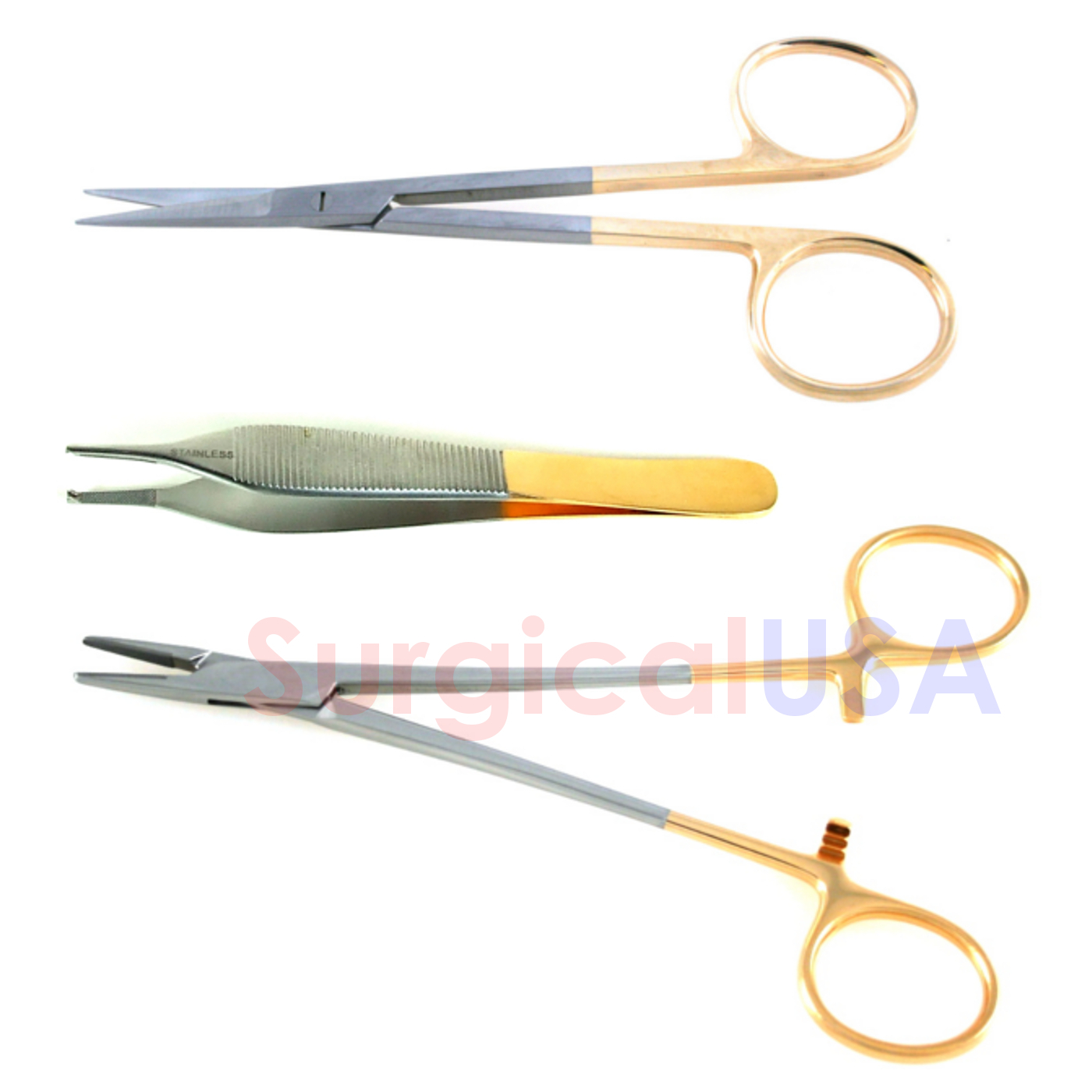 Kit of 3 Surgical Instruments with Tungsten Carbide Inserts SurgicalUSA Sets