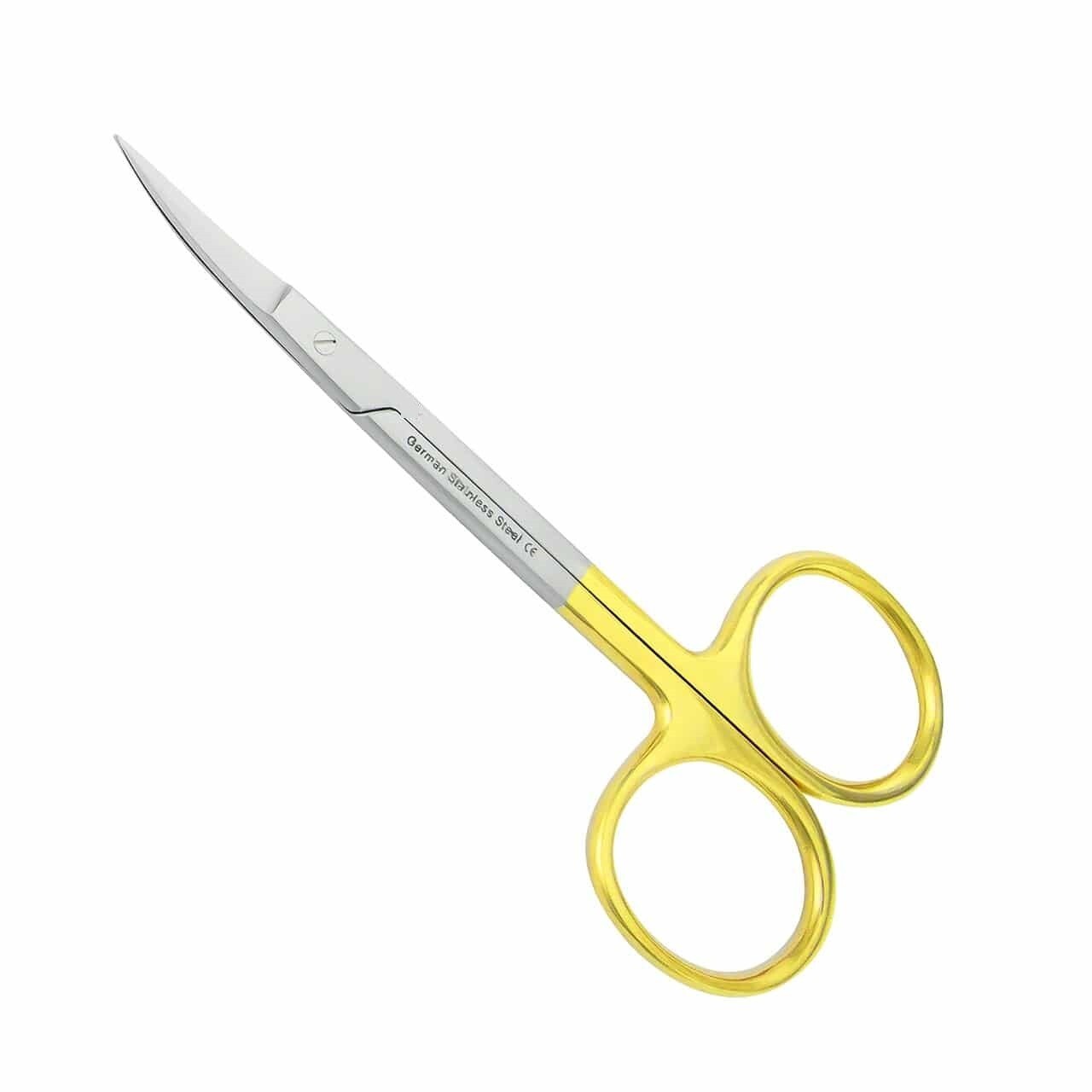IRIS Scissor, 4.1/2″, Curved, Tungsten Carbide Inserted Blades, Serrated Blade