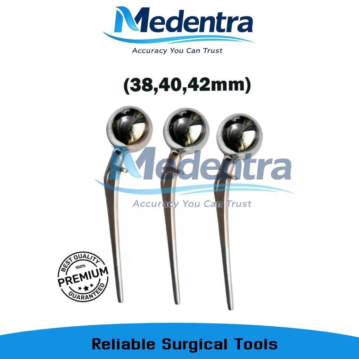 Lazcano Hip Prosthesis 38, 40, 42mm Sizes Orthopedic Instruments