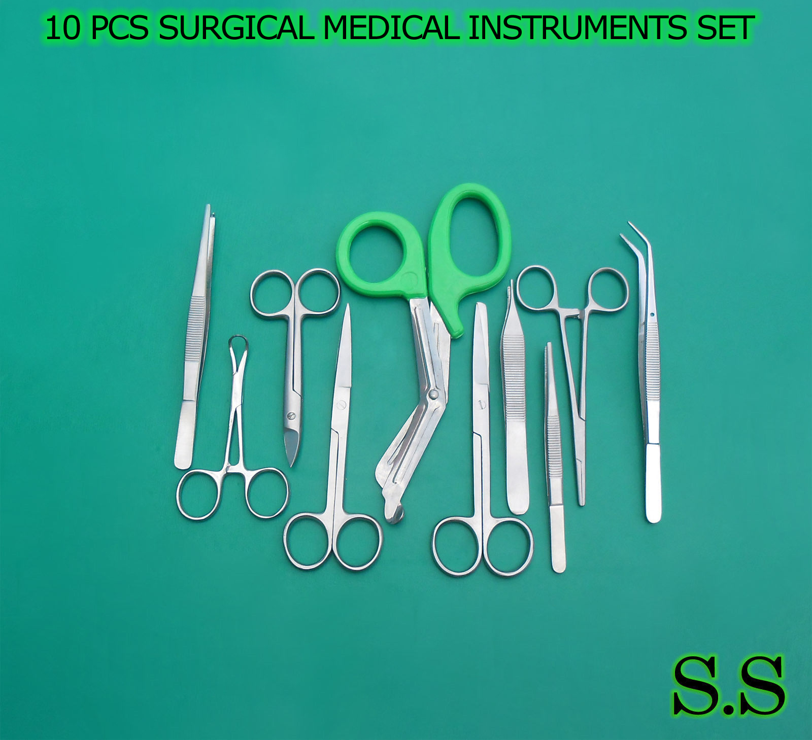 10 PCS SURGICAL MEDICAL INSTRUMENTS STAINLESS STEEL EXCELLENT