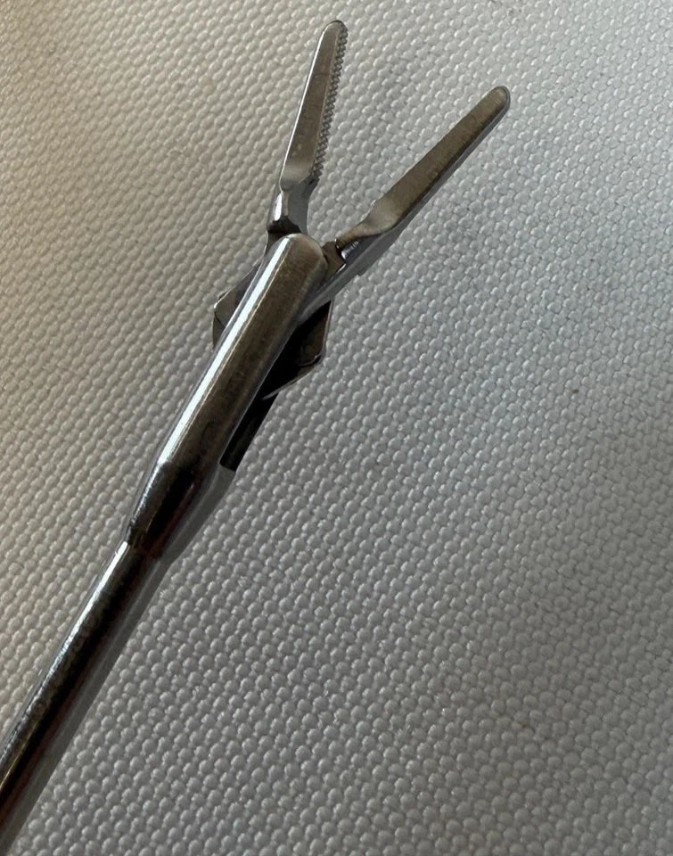 Set of 4 Edwards MICS Forceps Scissors Grasper Needle Holder w Tray 3.5mm x 30cm