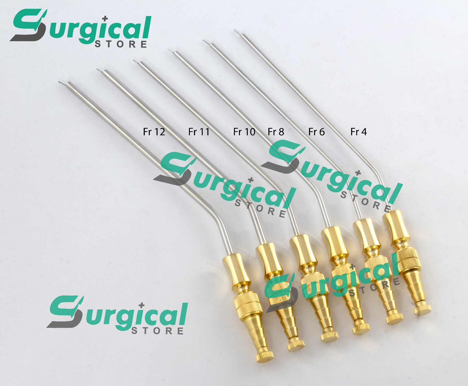 Frazier Suction Tubes Gold & Silver 4,to 12 6 PCs Set By Surgical Store