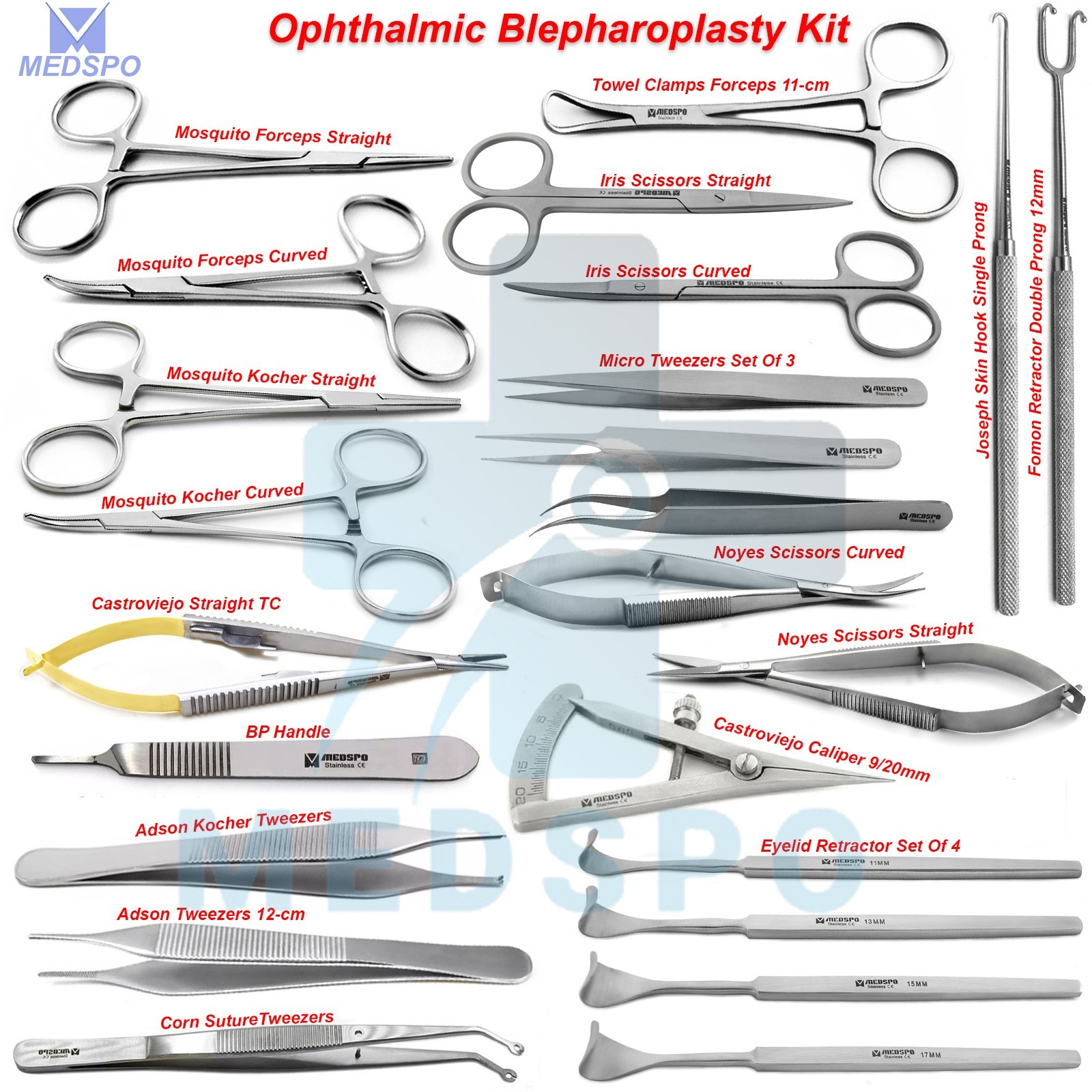 Micro Eye Surgery Eyelid Retractor Blepharoplasty Instrument Ophthalmic Tool Kit