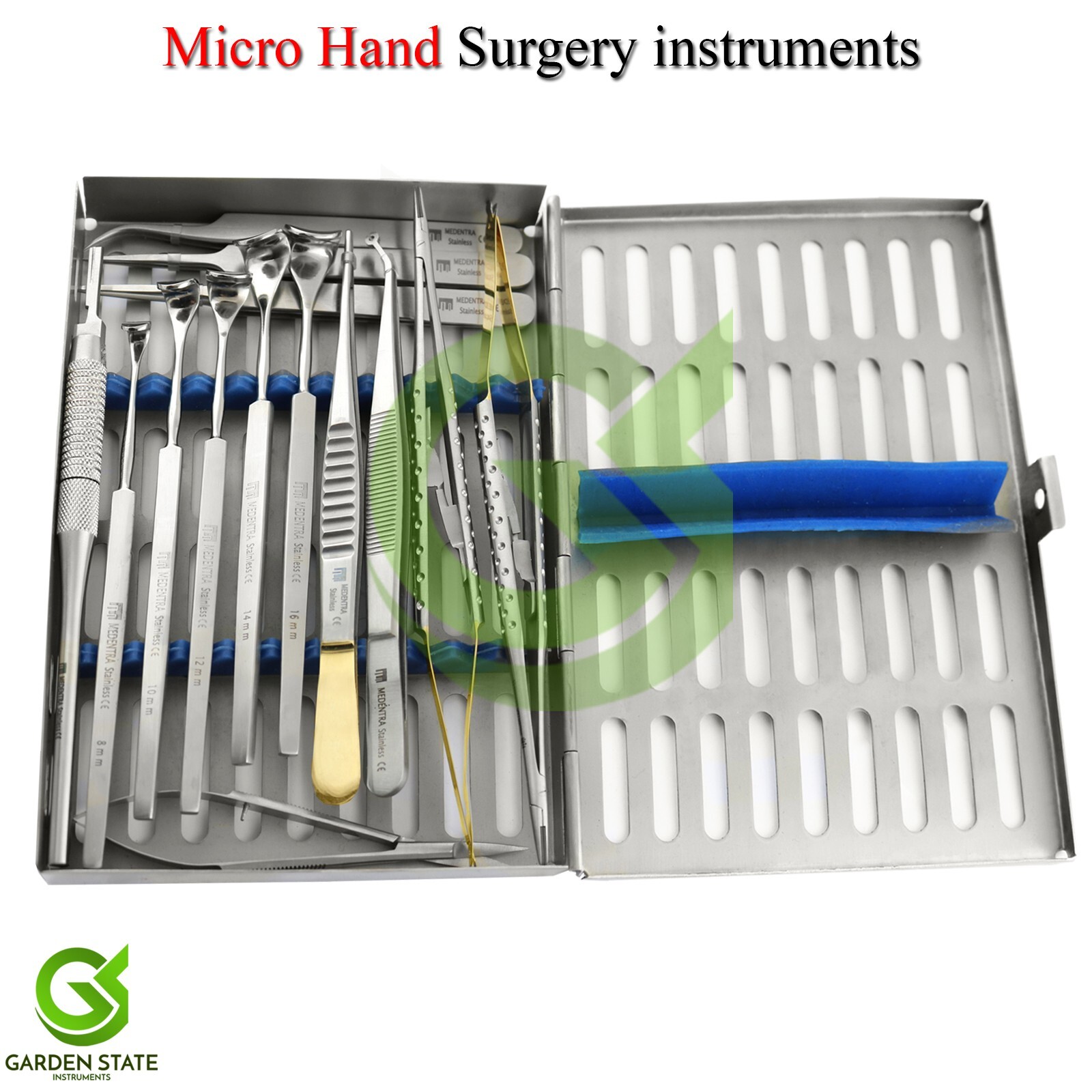 Micro Hand Surgery Kit Micro Surgical Instruments Cassette Set Of 15