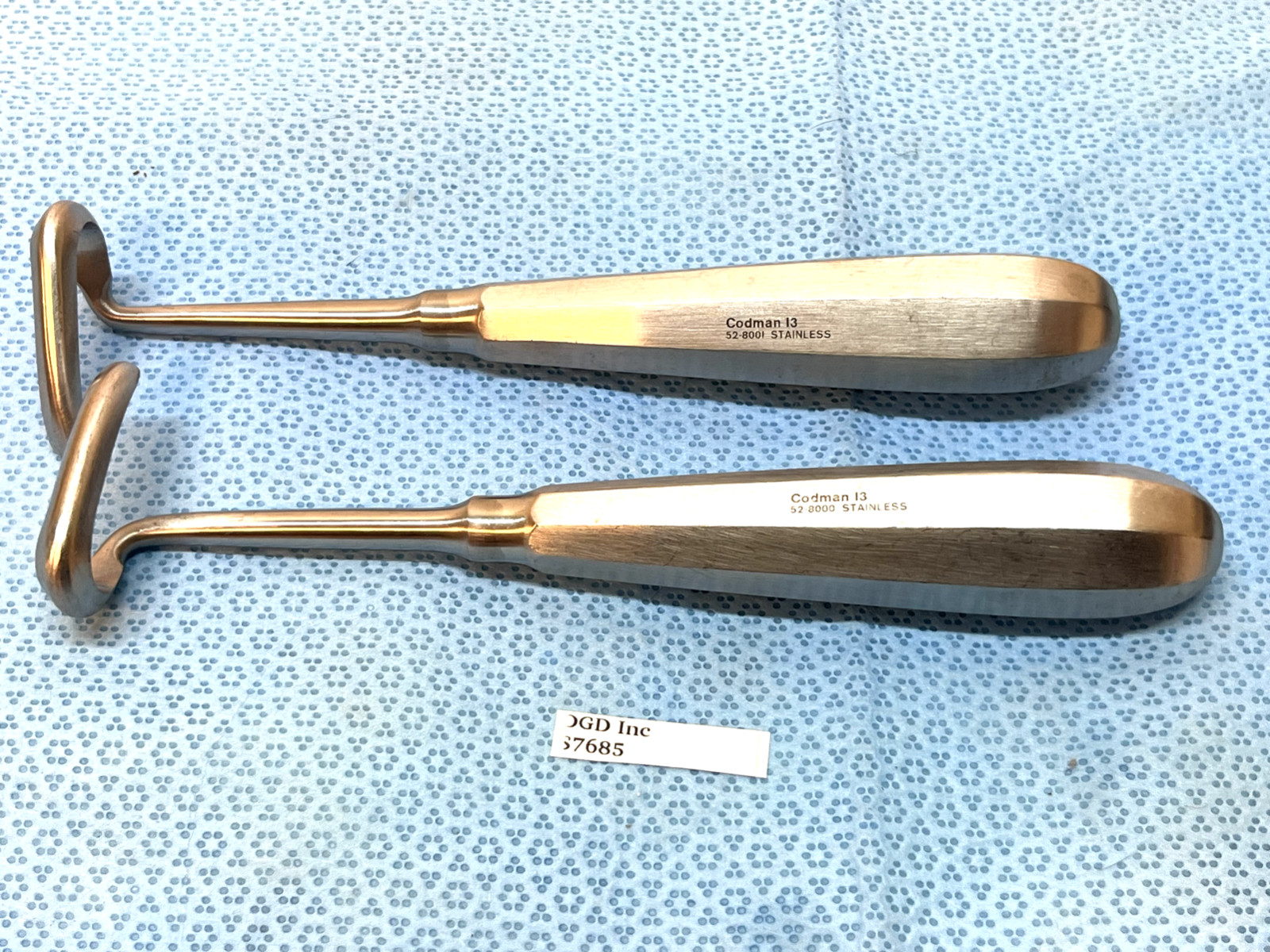 Lot of 2 Codman 13 52-8000 & 52-8001 Left & Right Doyen Rasps Orthopedic S7685