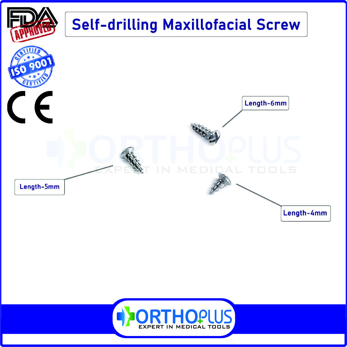 1.5mm Craniotomy self drilling titanium screw lot of 30 pcs veterinary