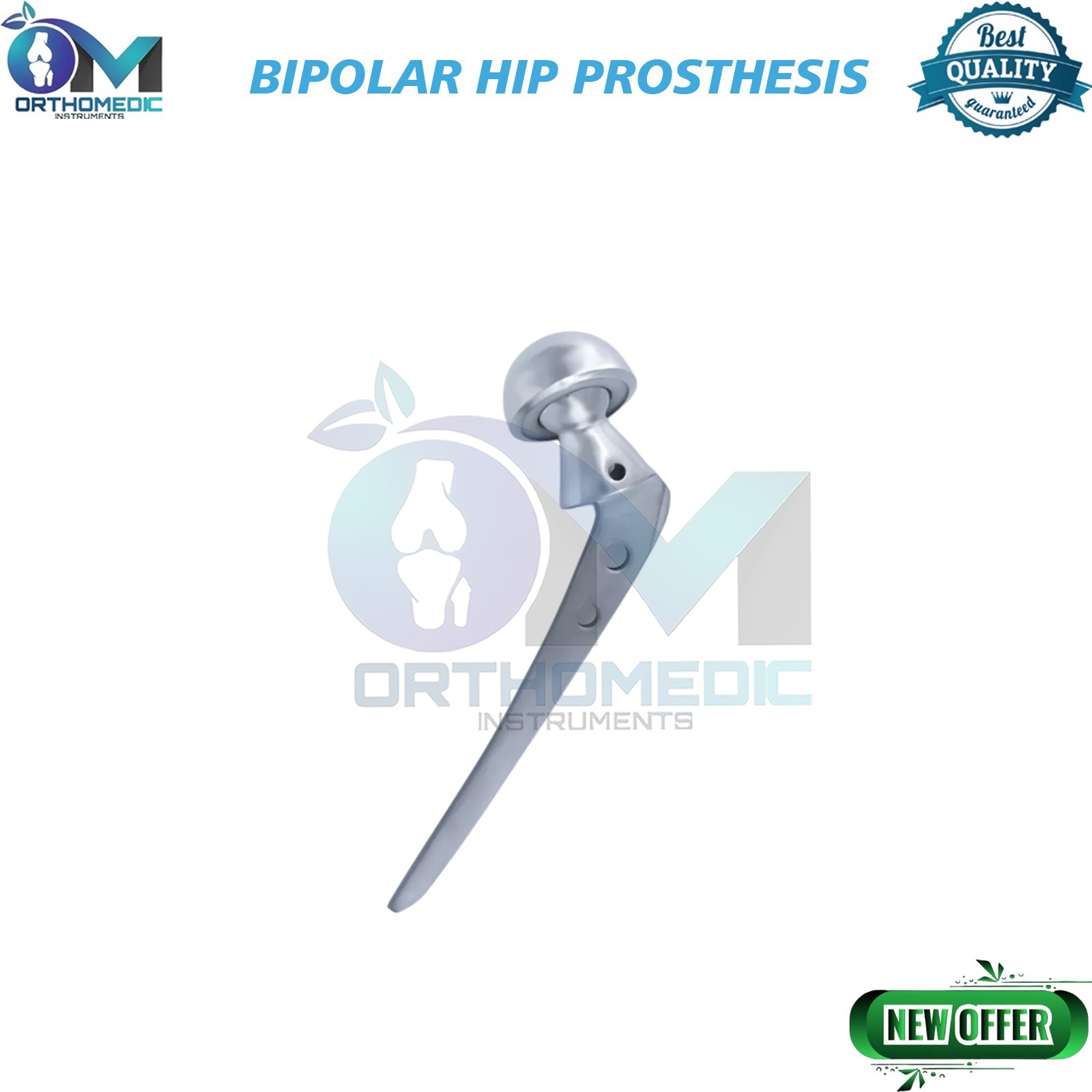 Bipolar Hip Prosthesis (Fenestrated) Orthopedic instruments 1 pcs (43mm-51mm)
