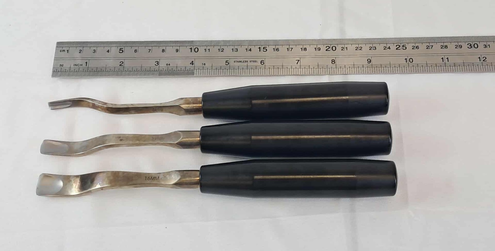 Life Instrument Co. Capener Lamina Gouges 3pc Set 6mm, 11mm, 16mm