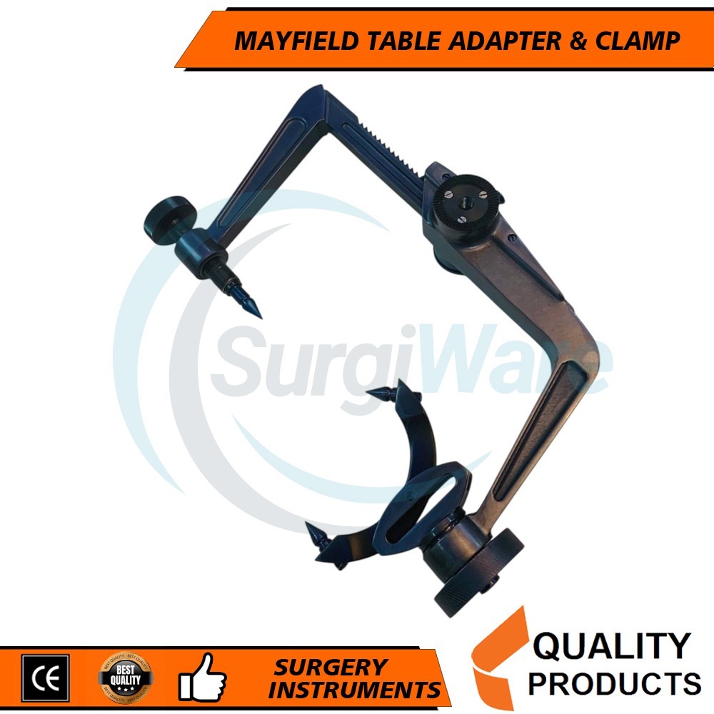 Mayfield Spine Surgery Table Adaptor with Skull Clamp Black Coating