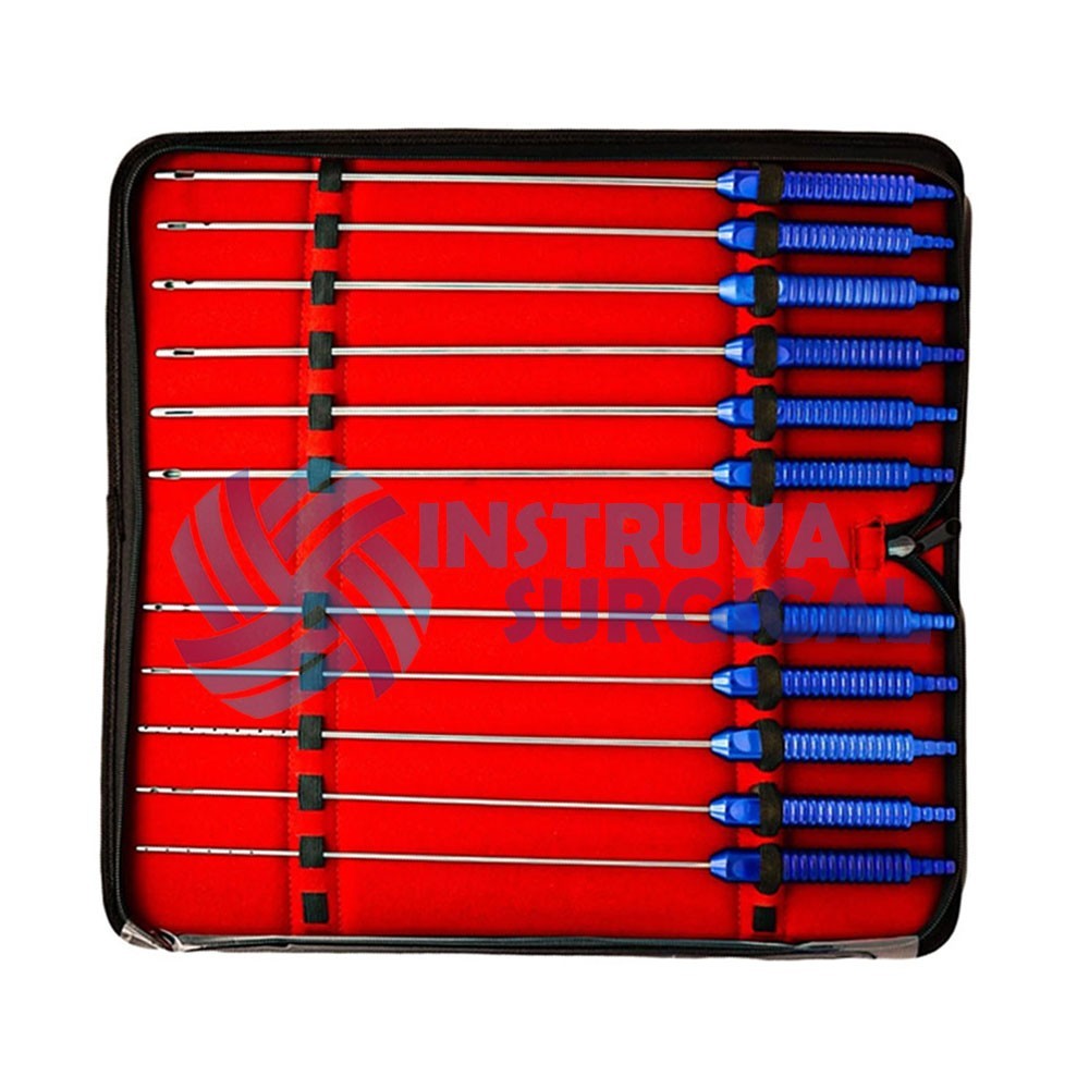 11 Pcs Liposuction Cannulas Fixed Handle Fat Transfer Cosmetic Surgery Kit Set