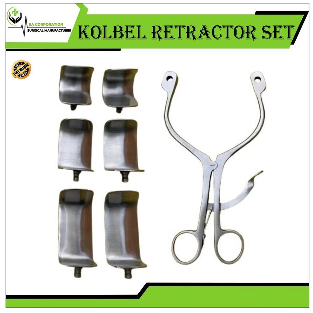 Kolbel Complete Retractor Set With 6 Blades, Shoulder Retractor German Surgical