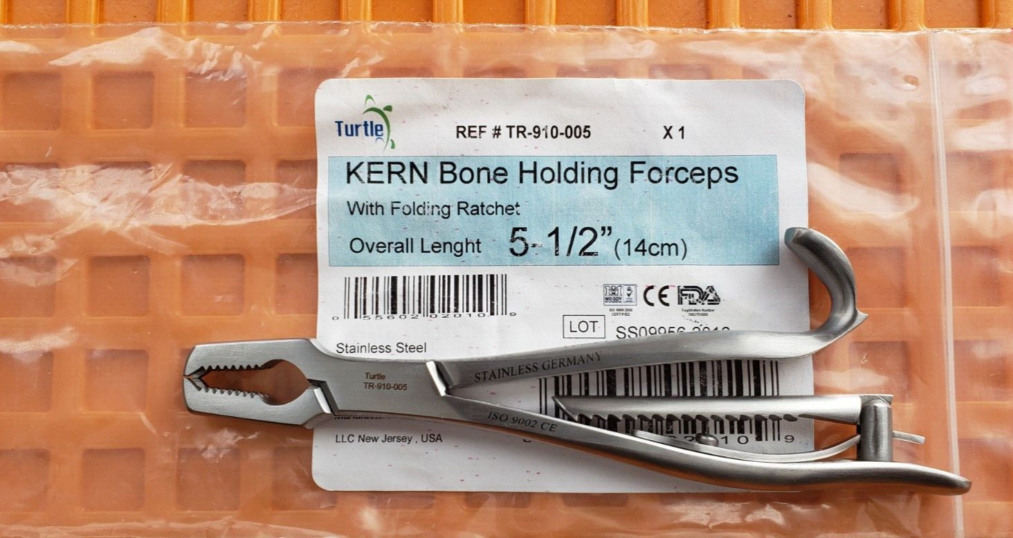Turtle Orthopedic Pediatric KERN Bone Holding Forceps 5.5″ W- Ratchet