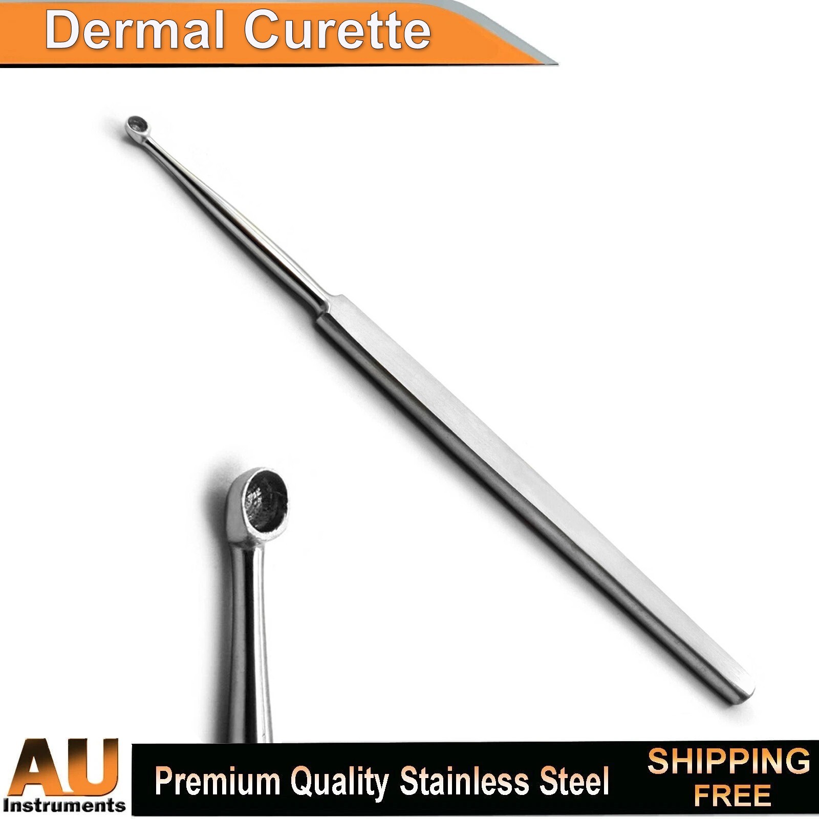 Medical Dermal Curette Surgical Dermatology Scraper Single End Instruments CE