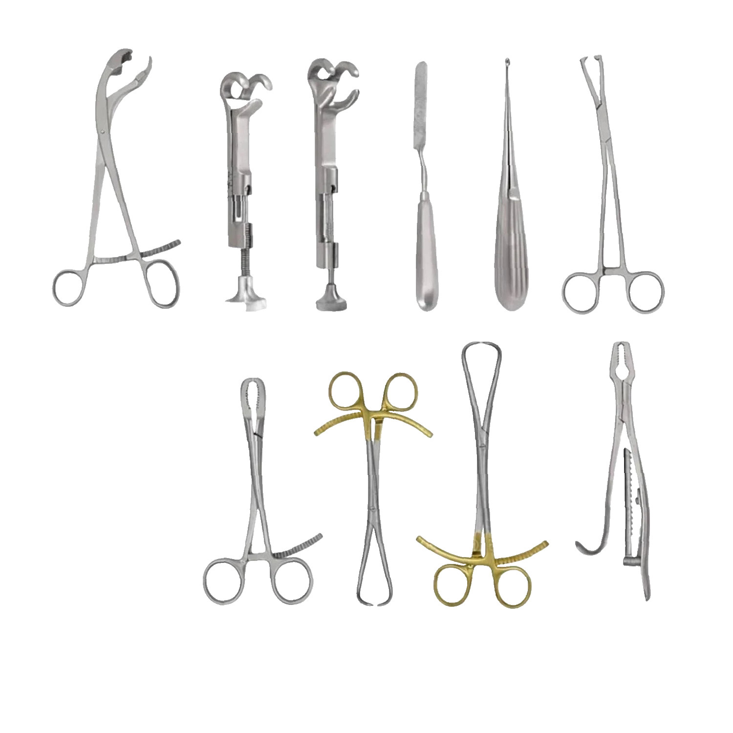 10 Pcs Custom Made Assorted Orthopedic Surgical Instruments Set, German Grade