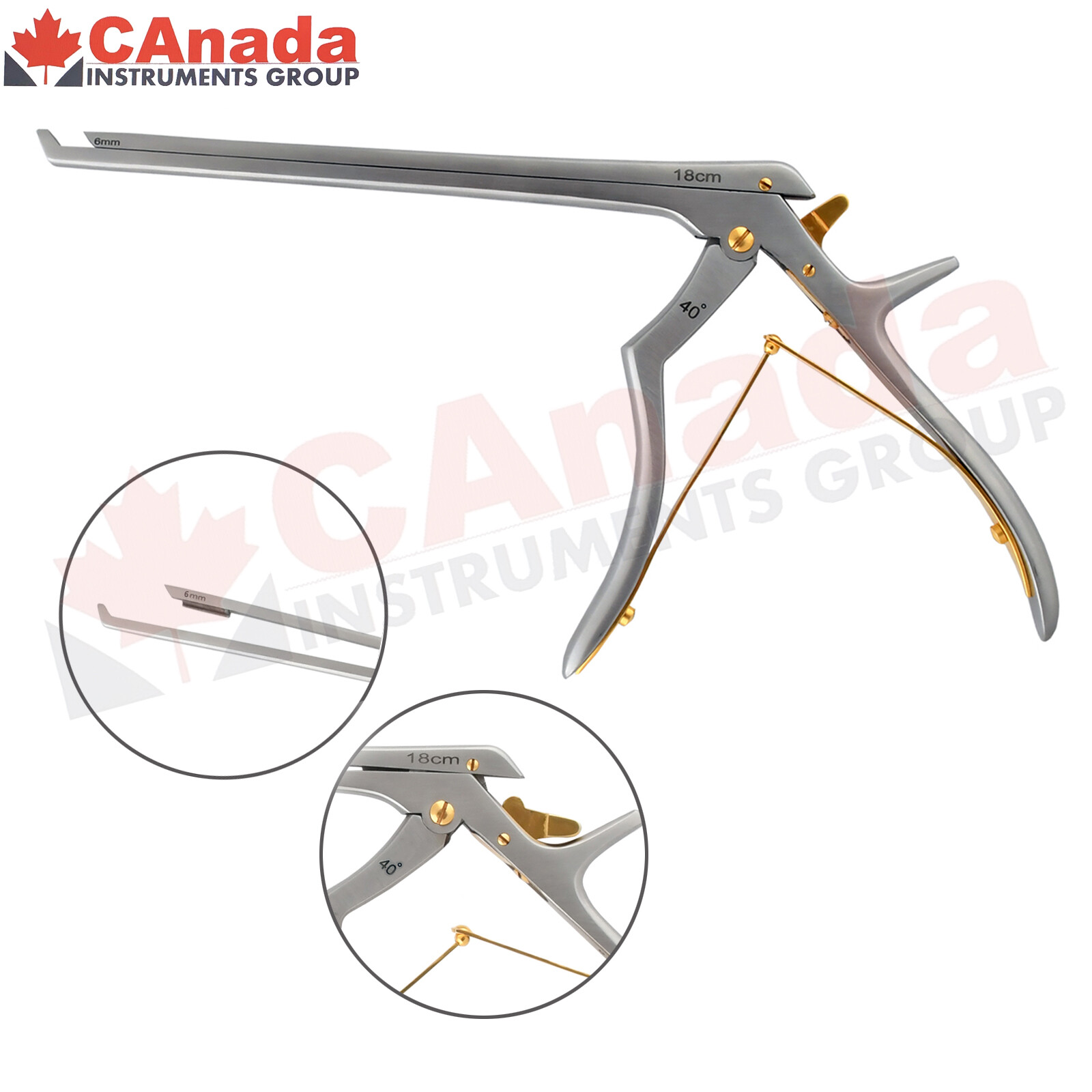 Kerrison Rongeur Spinal Neurosurgery 40° Up 6mm 18Cm Orthopedic W/Lock Surgical