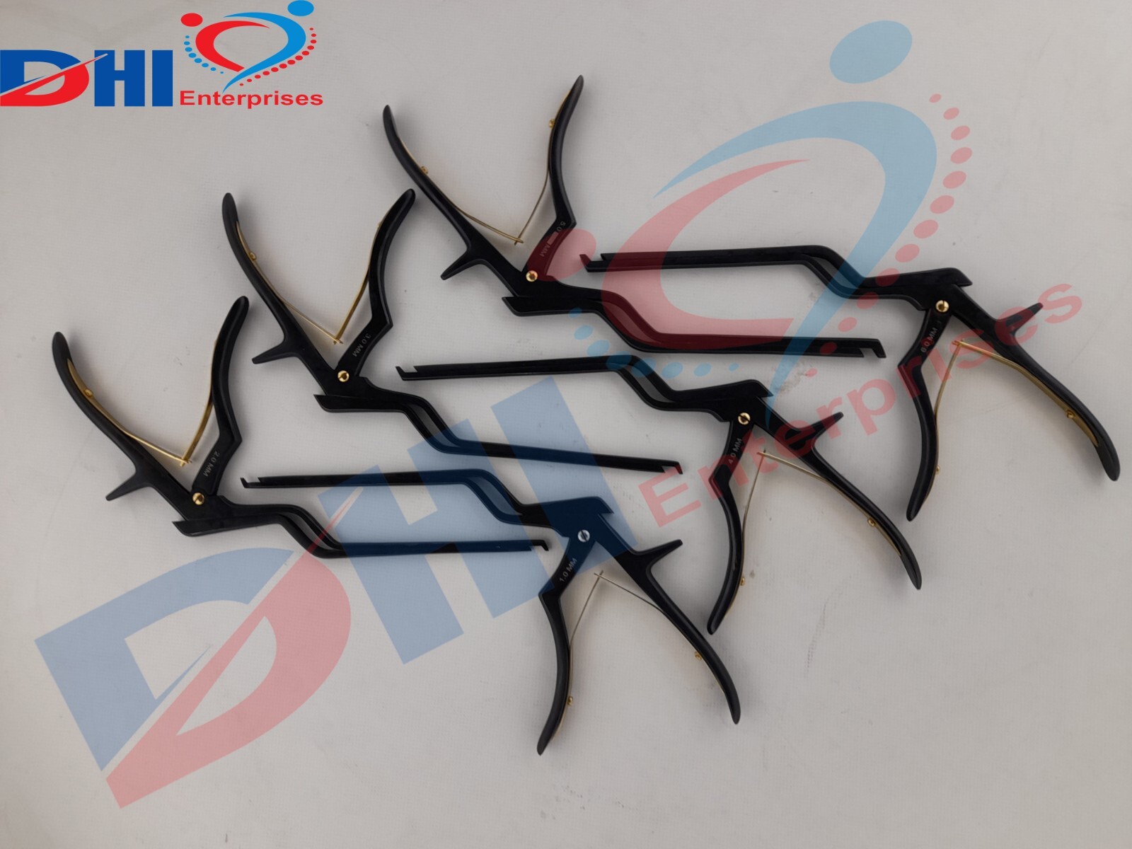 Kerrison Rongeur Bayonet Angled 1,2,3,4,5,6MM Bite 45 Degree Angled Lot of 6Pcs,