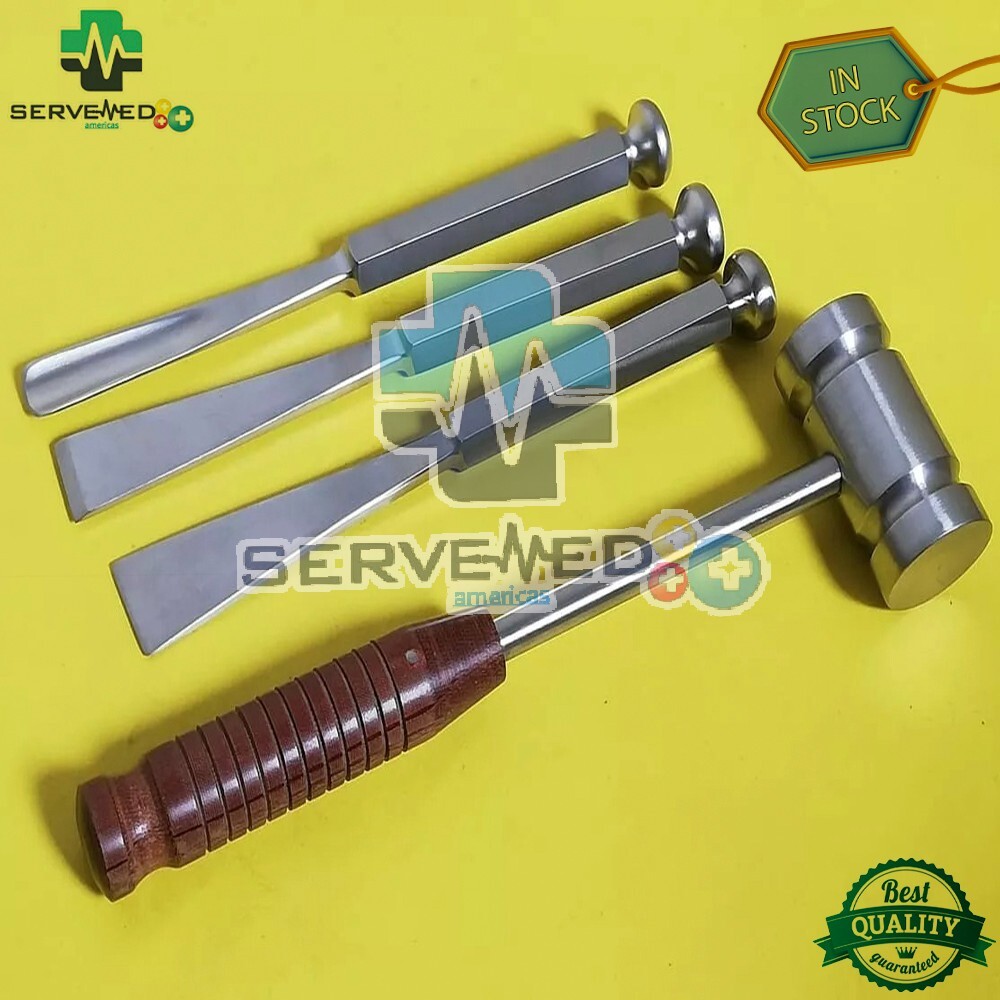Osteotomy Bone Chisel Gerzog Mallet Surgical Orthopedic Instruments 4 PCS