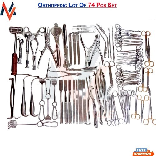 Basic Major Orthopedic Lot Of 74 Pcs Set Surgical Instruments