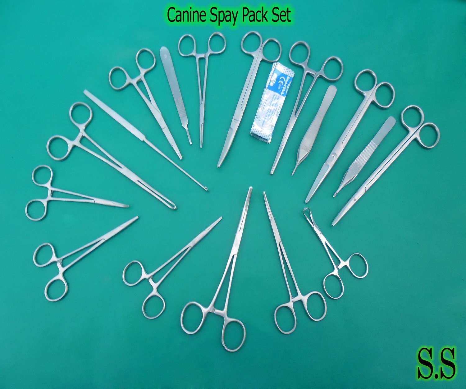 65 Pieces Canine Spay Pack Veterinary Surgical Instruments DS-1089