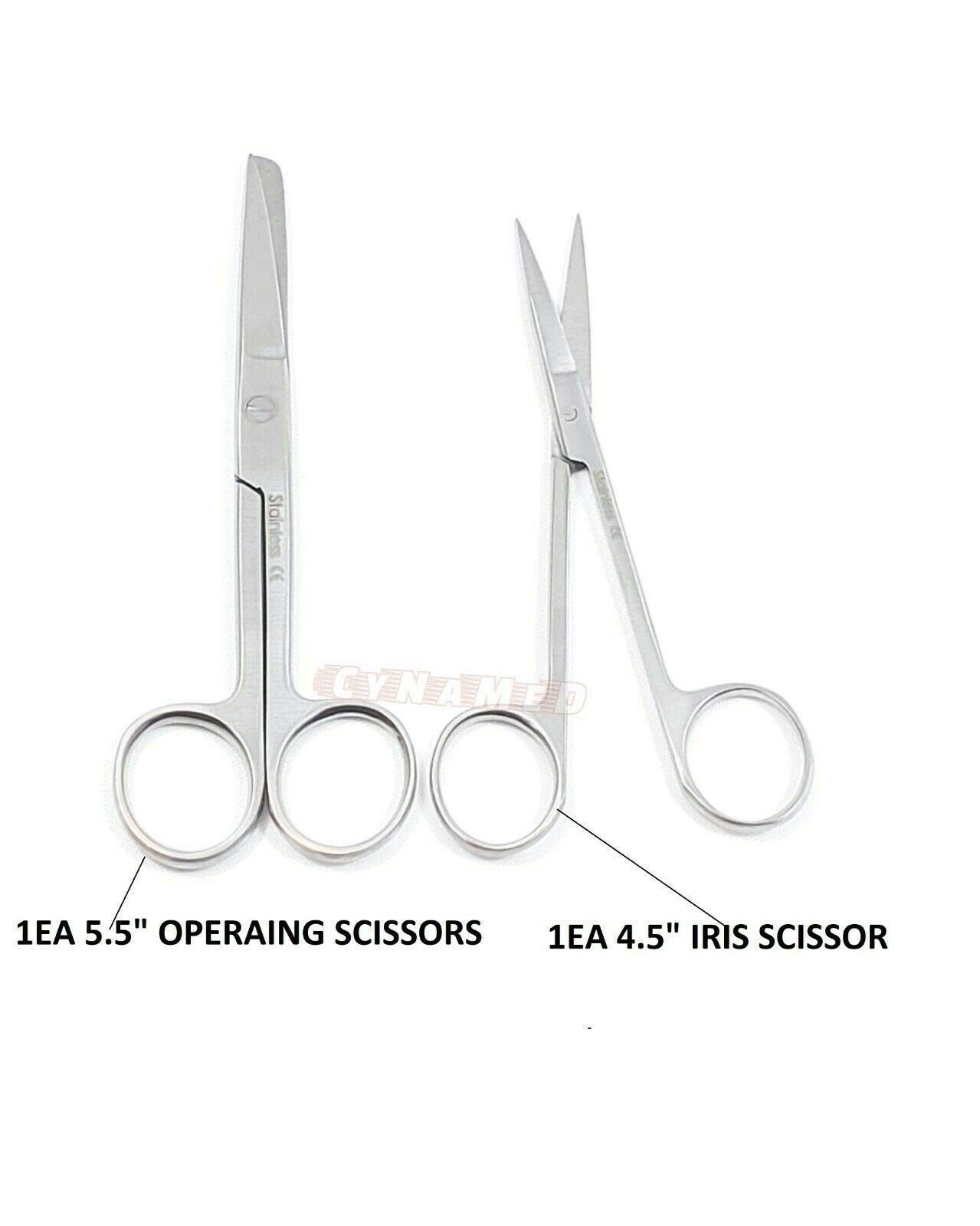 Cynamed 34 Piece Reusable Dissection Kit Stainless Steel Instruments Set