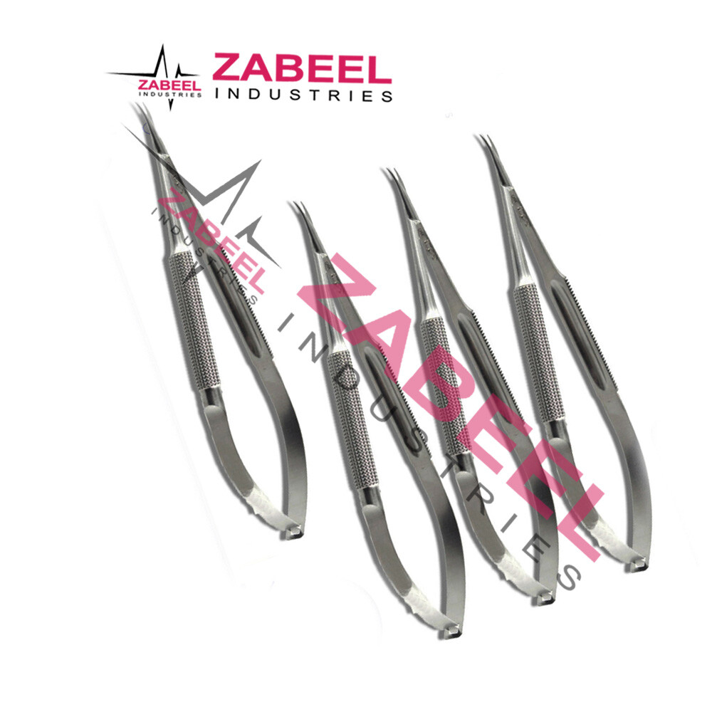 Micro Scissor Curved One Blade with Probe Tip Round Handle Micro Surgery Inst