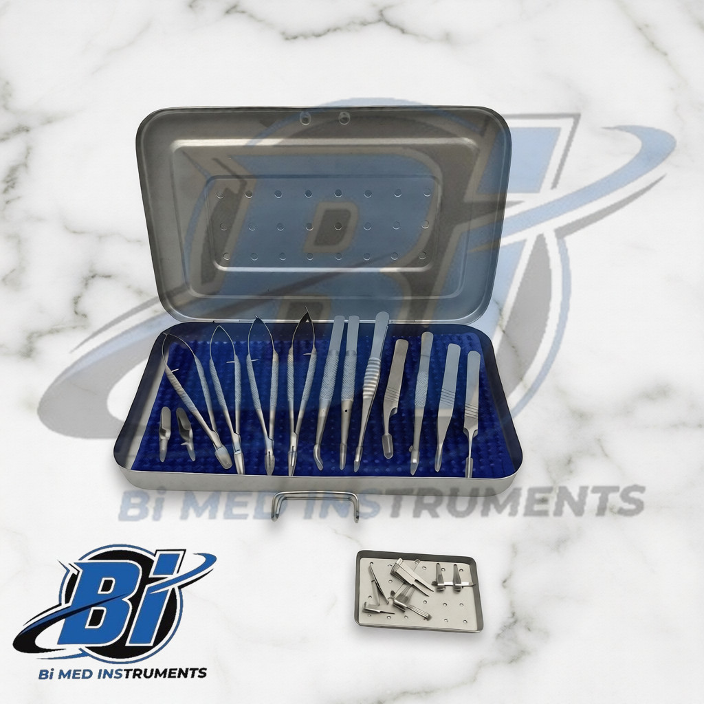 Micro Hand Surgery Set of 15 Pcs with Silicon Matt and Sterilization Box