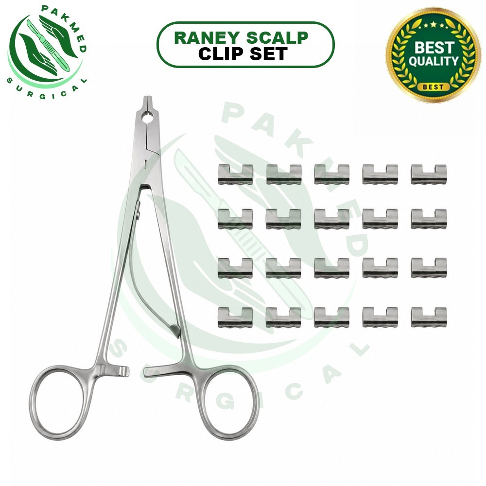 Raney Scalp Clip Applicator Plus 20 PCs Clip Surgical Orthopedics Instrument