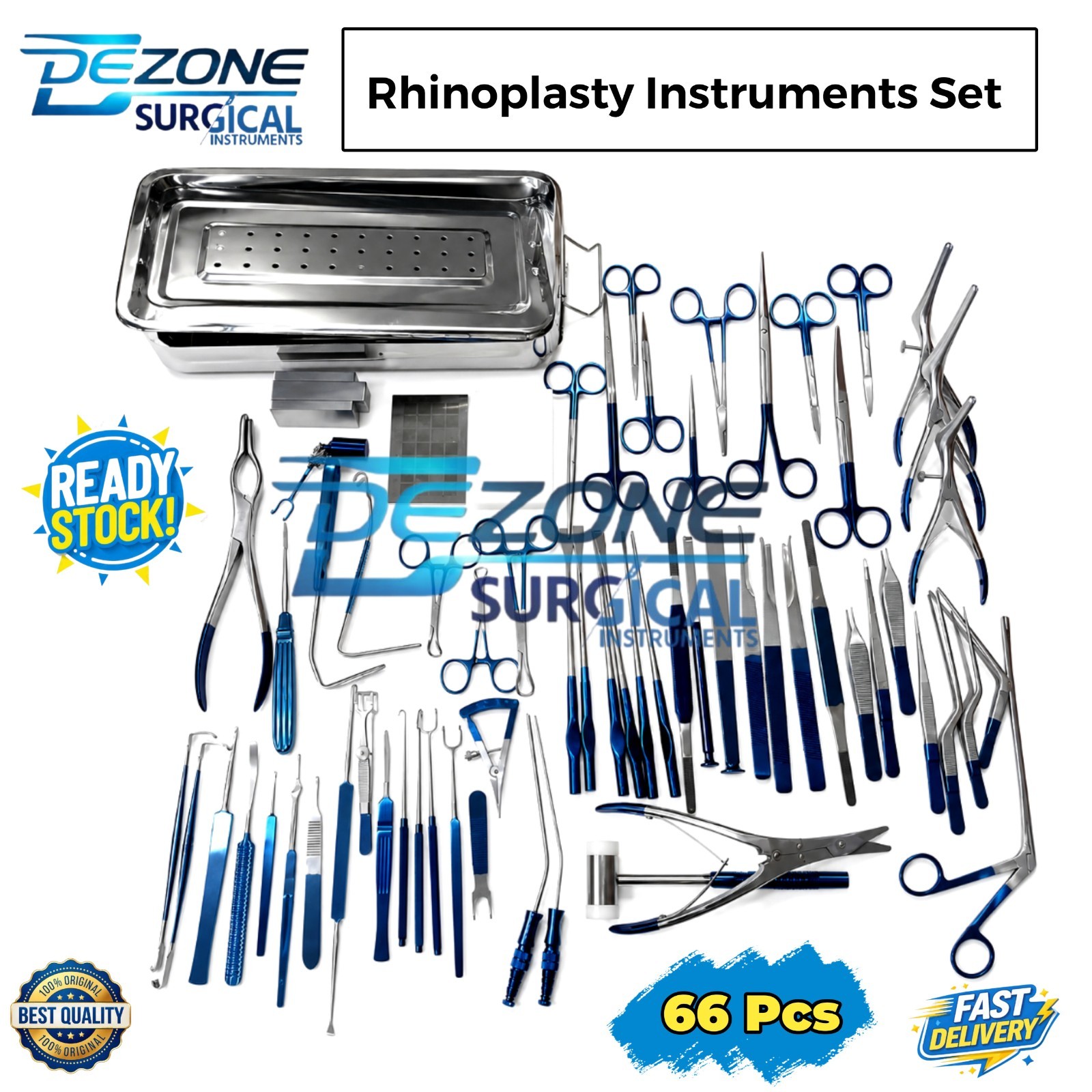 Rhinoplasty Instrument Set Titanium Coated Nose Surgery Premium Quality – Box CE