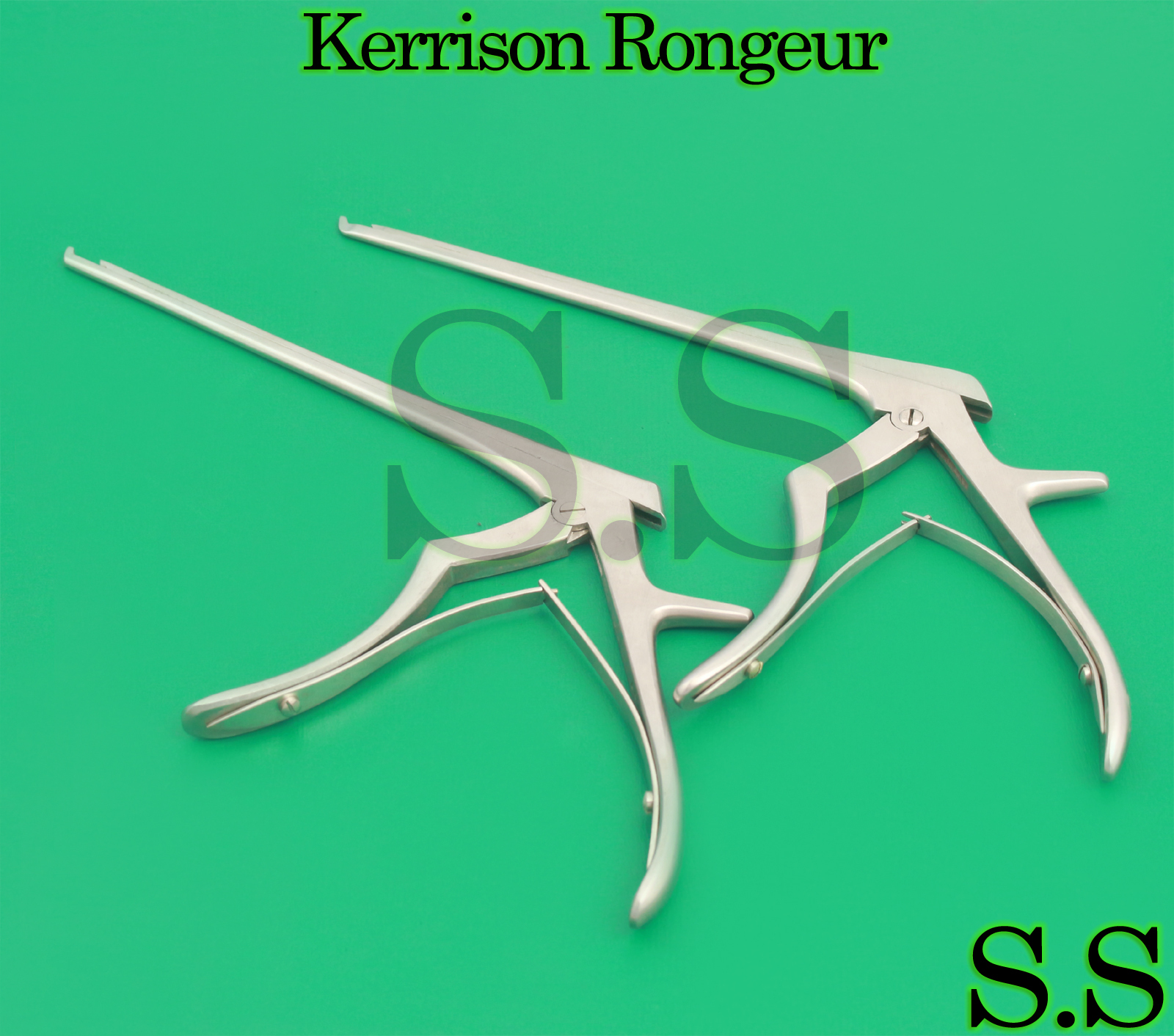 Set Of 2 Kerrison Rongeur 7″ Shaft 3mm + 5mm 45° Up Bite Orthopedic Instruments