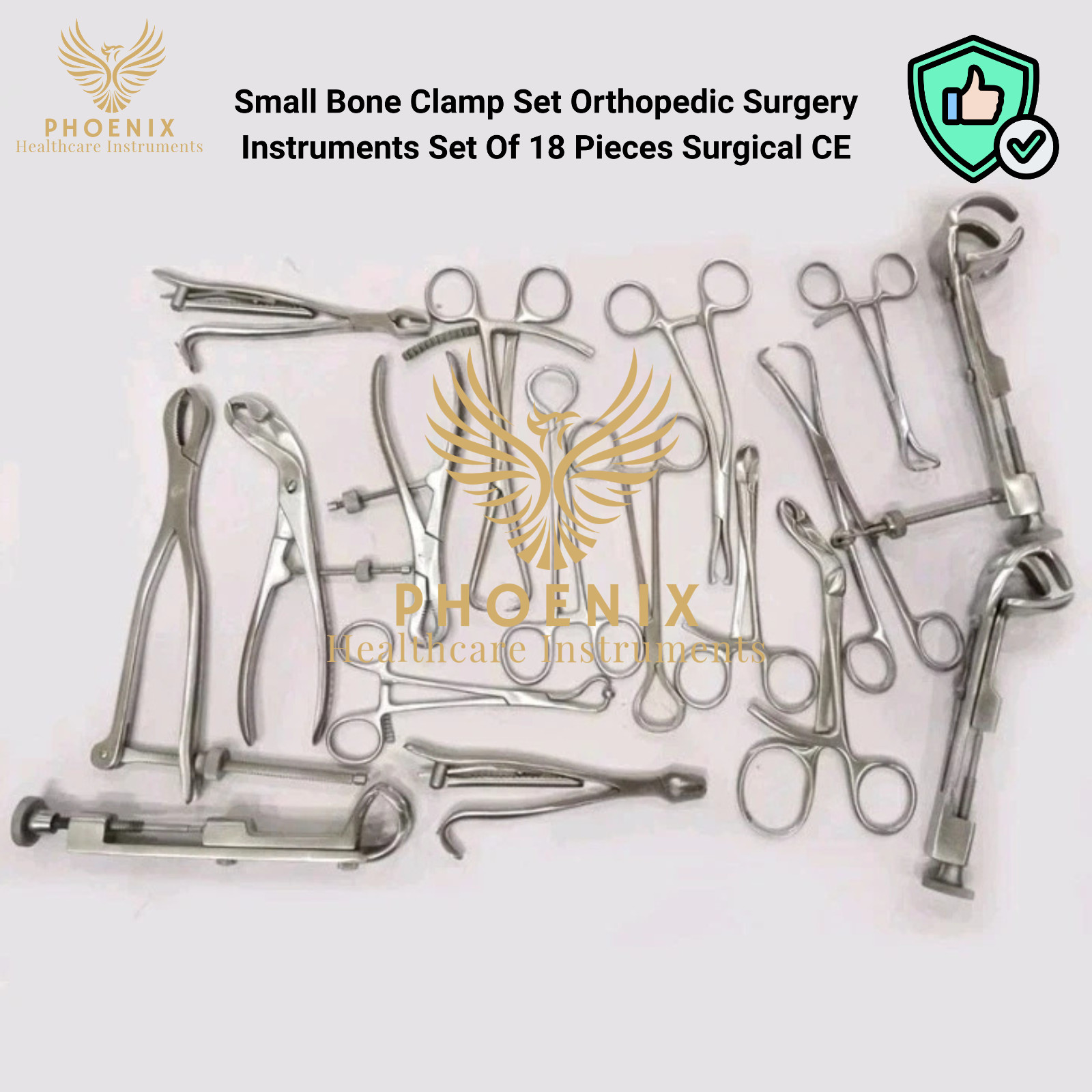 Small Bone Clamp Set Orthopedic Surgery Instruments Set Of 18 Pieces Surgical CE