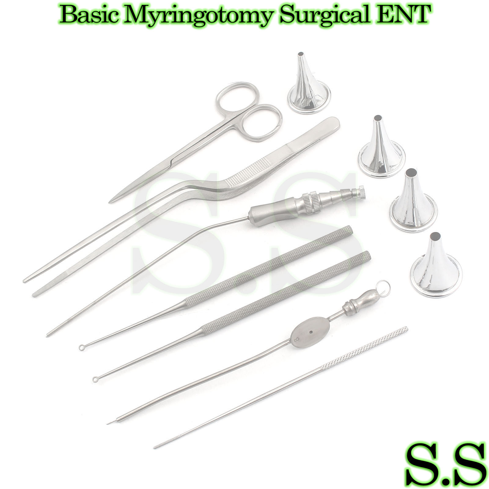 11 Pieces Basic Myringotomy Surgical ENT Instruments