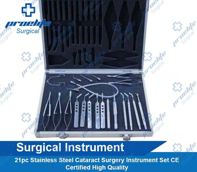 21pc Stainless Steel Cataract Surgery Instrument Set CE Certified High Quality